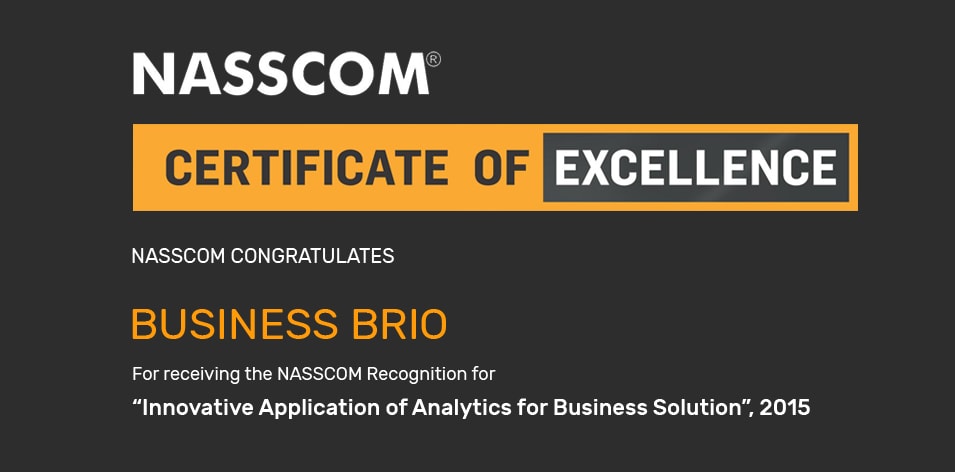 NASSCOM Excellence in Analytics award 2015